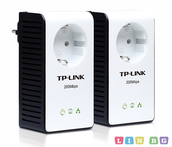TP LINK TL PA251KIT 200Mbps Multistreaming Powerline Ethernet Адаптер Кит