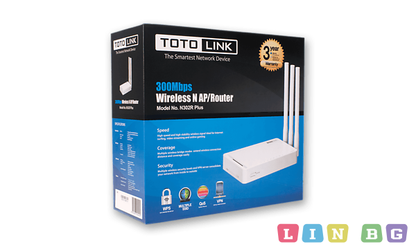 TOTOLINK N302R plus 300 Mbit Безжичен рутер