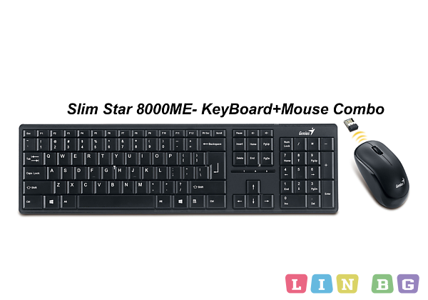 GENIUS SlimStar 8000ME Комплект безжични мишка и клавиатура