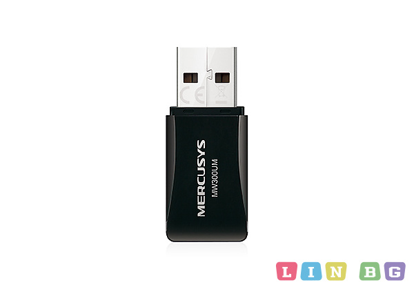 MERCUSYS MW300UM N300 Wireless Mini USB Adapter Безжичен USB адаптер