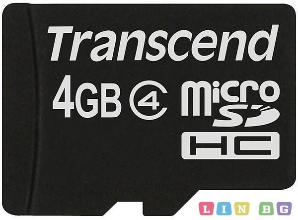 MicroSD Transcend 4GB с SD адаптер TS4GUSDHC4