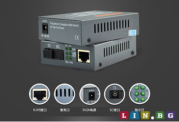 NetLink HTB3100 AB 100mbps media converter 25 km Медия конвертор