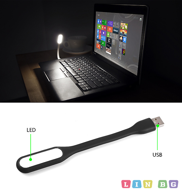 Spacer SPL-LED-BK USB LED Lamp for Notebook Лампа за лаптоп