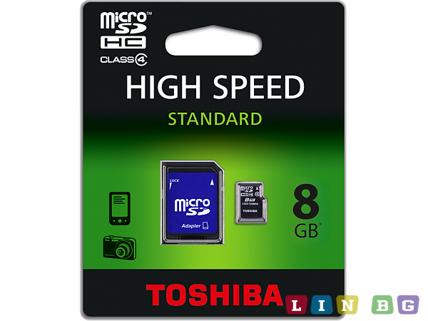 TOSHIBA 8GB MICRO SD with Adapter