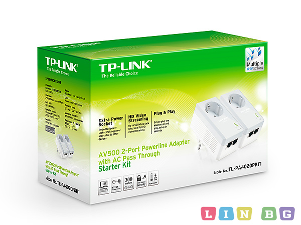 TP-LINK TL-PA4020P KIT Powerline Adapter Kit Адаптер AV500