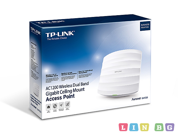 TP-Link TL-EAP320 AC1200 Wireless Dual Band Gigabit Ceiling Mount Access Point Точка за достъп