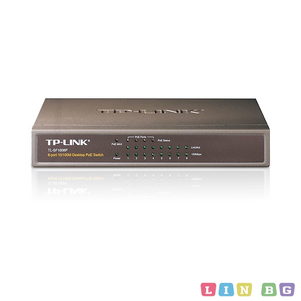 TP LINK TL SF1008P PoE Switch Суич с 8-порта