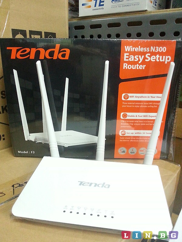 Tenda F3 300mbps Безжичен рутер с 3 антени