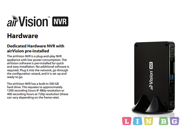 Ubiquiti AirVision NVR Controller 500GB AirVision-C Цифров видео рекордер 