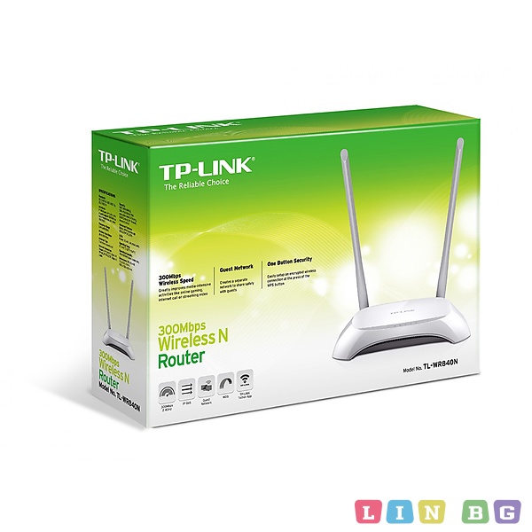 TP-LINK TL-WR840N 300Mbps Wireless N Router Безжичен рутер v ver2 0