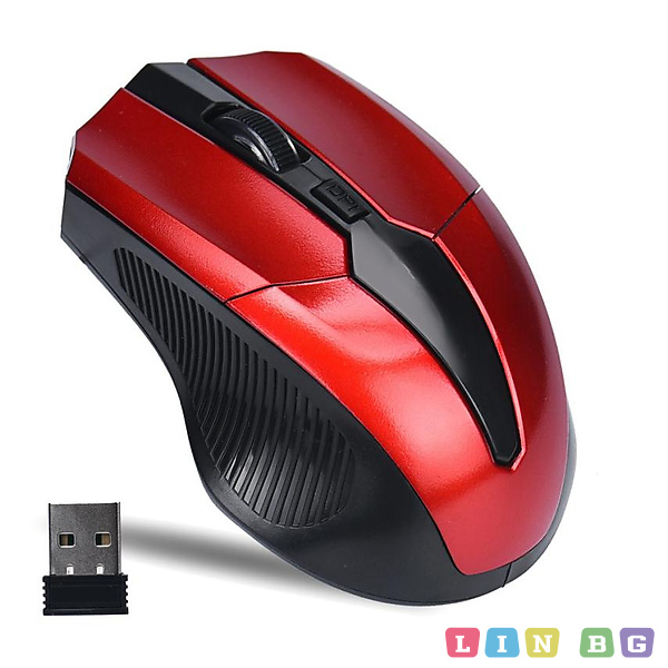 Безжична мишка 2 4 Ghz Wireless Optical Mouse Синя Червена