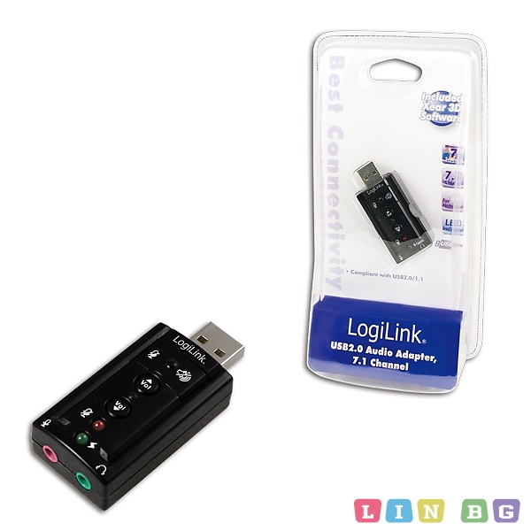 Външна USB звукова карта 7 1 Logilink