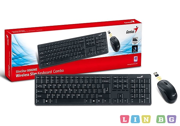 GENIUS SlimStar 8000ME Комплект безжични мишка и клавиатура