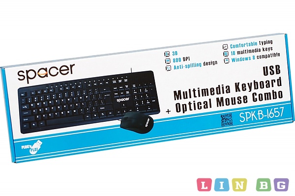 Spacer SPKB-1657 Комплект клавиатура мишка 