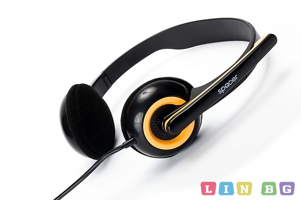Слушалки Spacer stereo с микрофон SPK-339