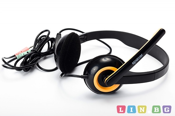 Слушалки Spacer stereo с микрофон SPK-339
