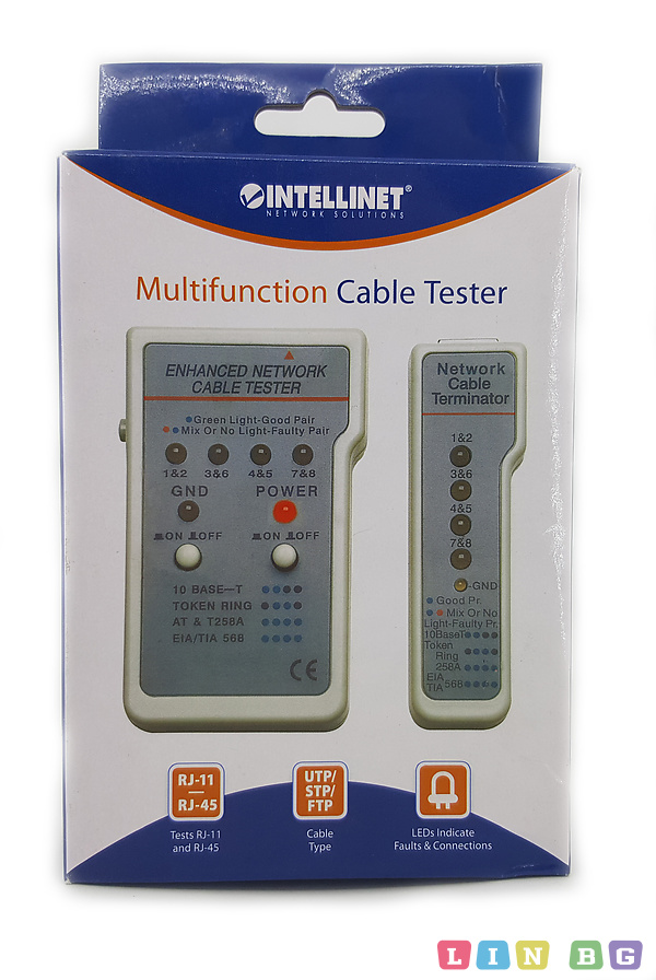 Тестер за кабели Intellinet SPT351898